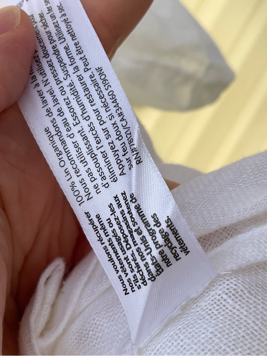 Eileen Fisher White Petite organic Linen Top Lightweight Tunic 25”by 31” - Picture 3 of 6